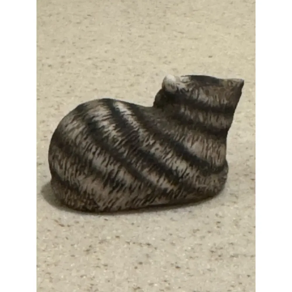 Vtg Dipinto a Mano Italy Hand Painted Cat Kitten Figure Figurine Miniature